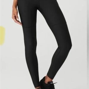 ALO YOGA Black Airlift High-Waist 4 Pocket Utility Legging Active Sleek Size S